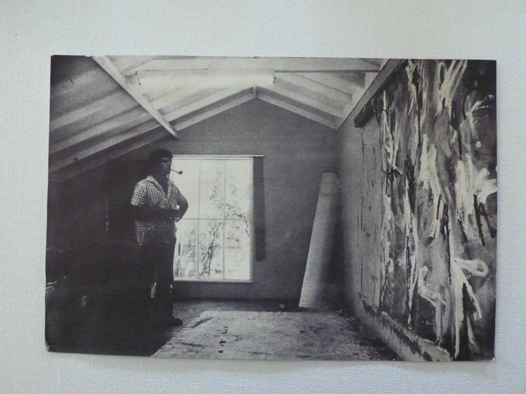 David in his first studio, where he created the works for his first exhibition at Watters Gallery