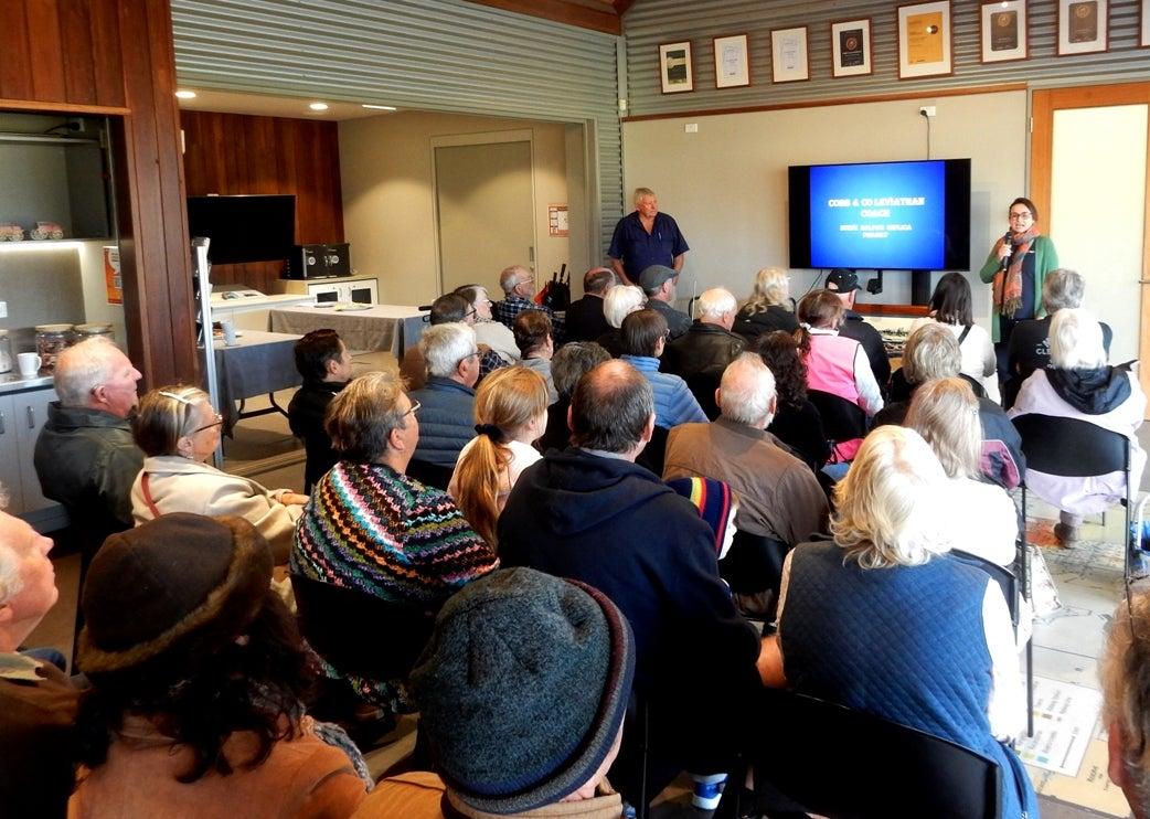 Bankfoot House - a room full of people listening to a Cobb and Co heritage talk