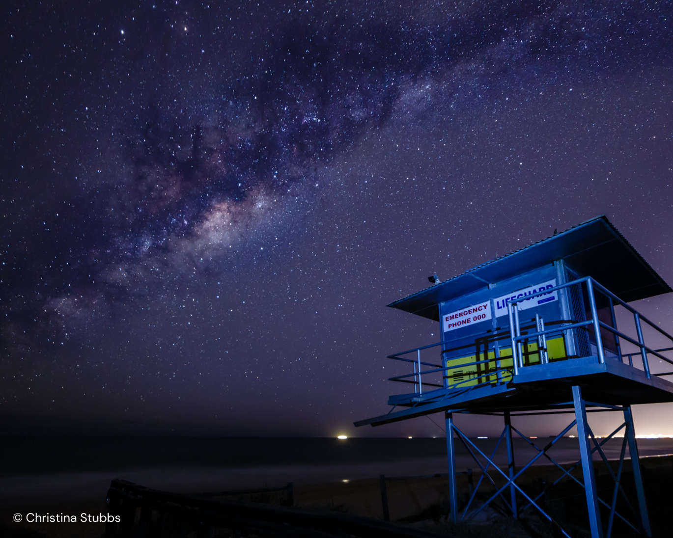 Lifeguard tower showing lighting for the turtles at night.
