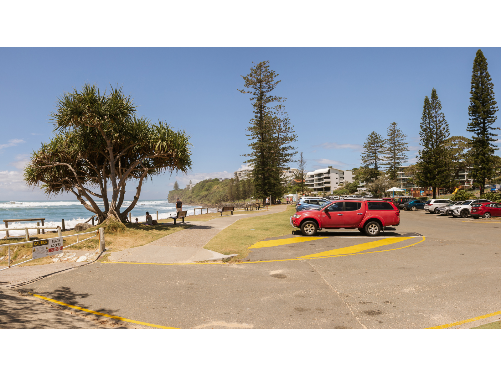 Before view of Eleanor Shipley Carpark at Moffat Beach
