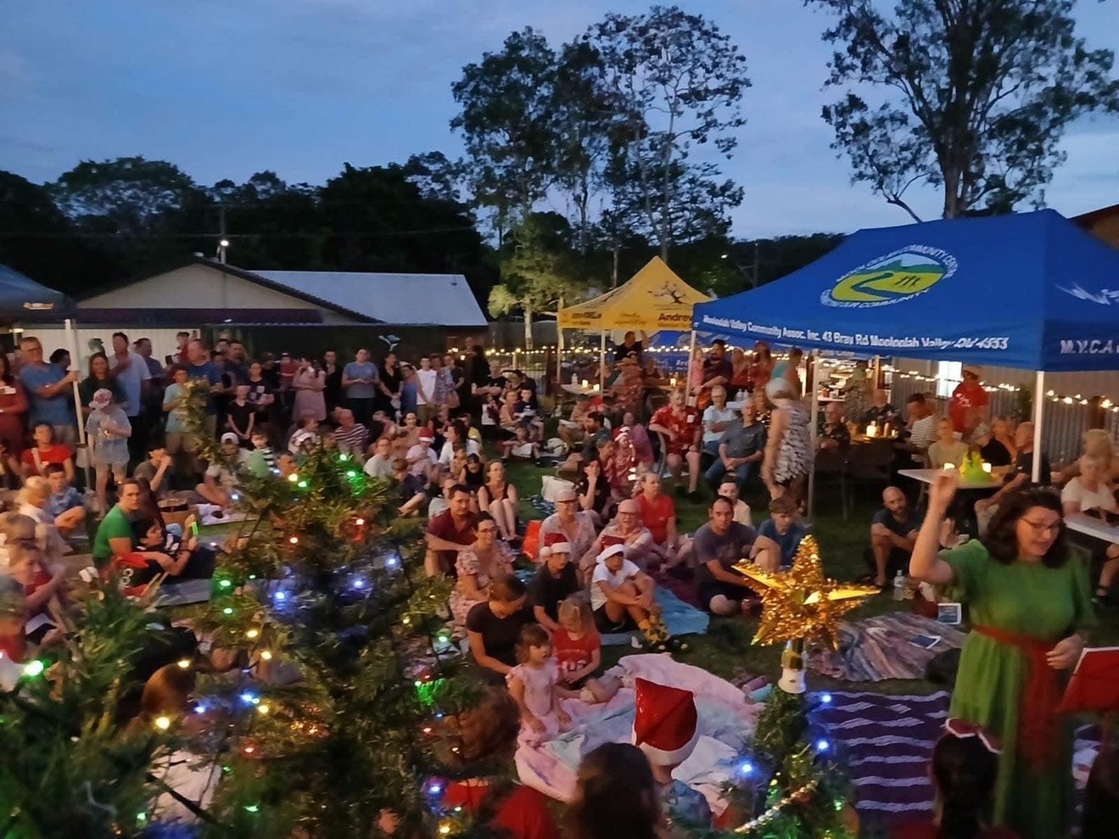 People enjoying Turn on Christmas lights and Carols Mooloolah Valley