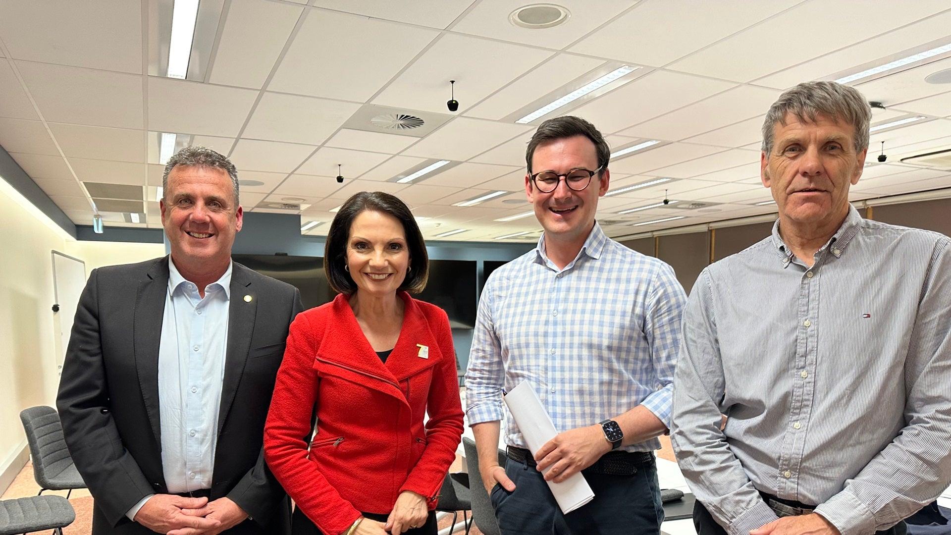 MP Marty Hunt, Mayor Rosanna Natoli, Minister Sam O'Connor, Cr David Law at the homelessness forum