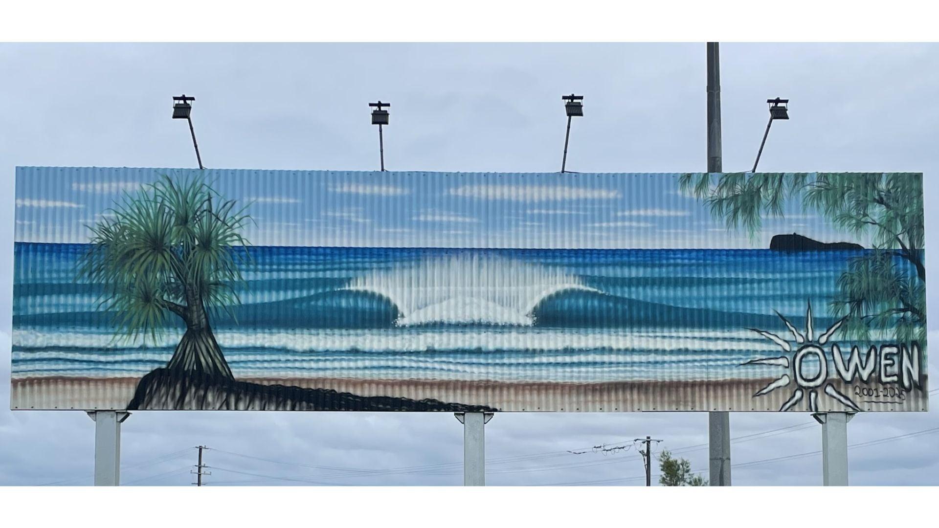 The beloved 'Old Cane Shed Surf Mural’ in Bli Bli has been masterfully recreated and unveiled in a new location on Godfreys Road.