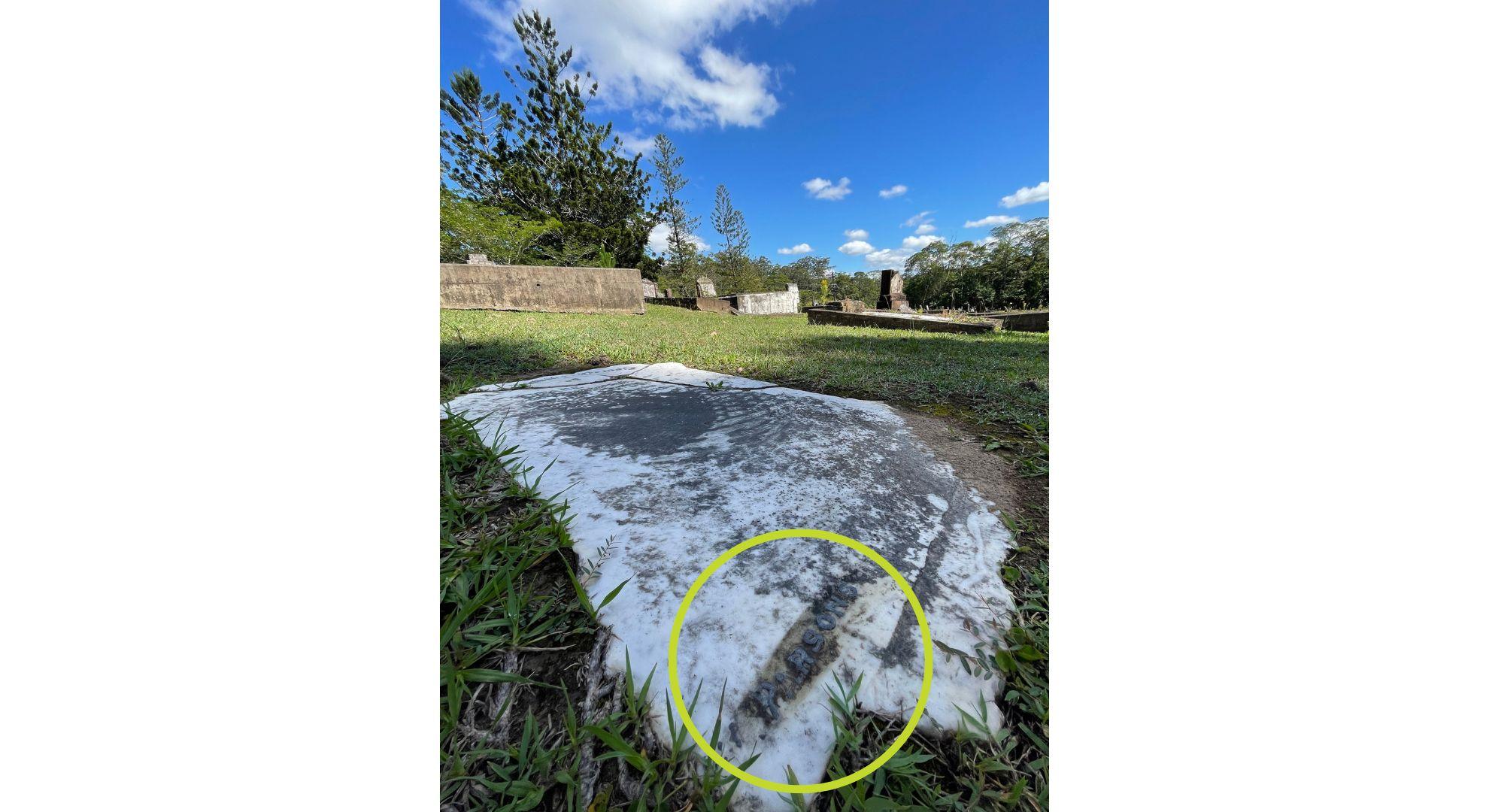 Parsons signed headstone