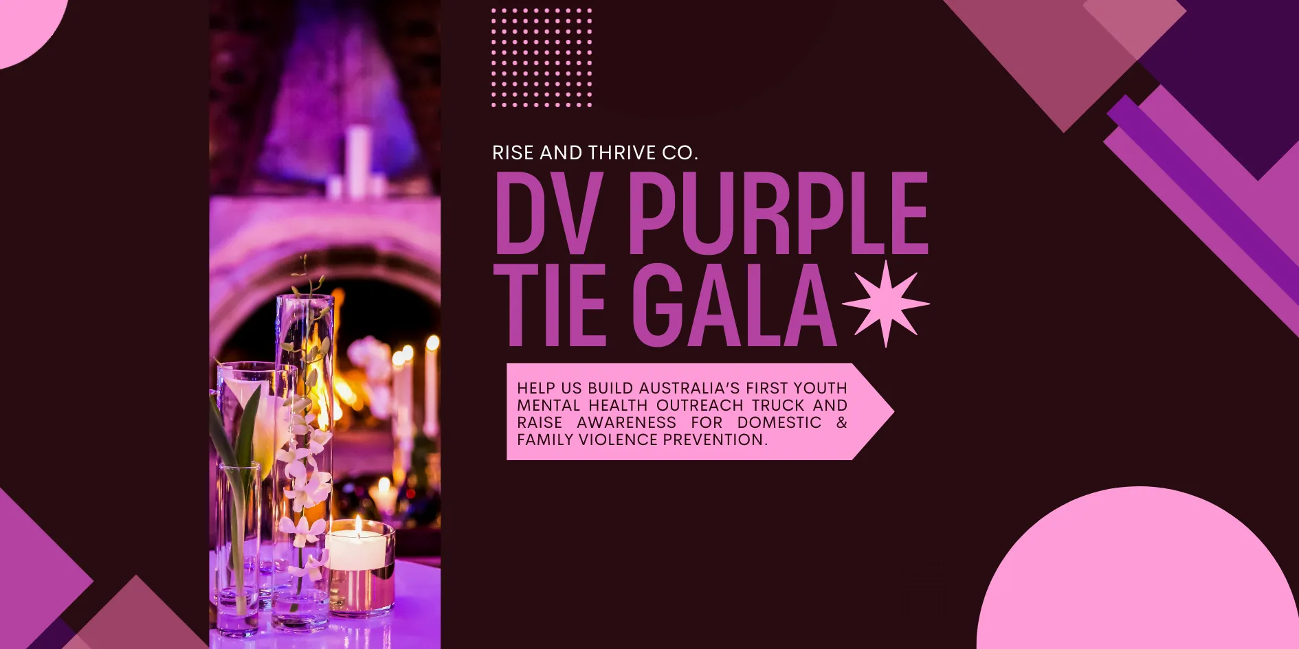 An image about Rise & Thrive Co. DV Purple Tie Gala