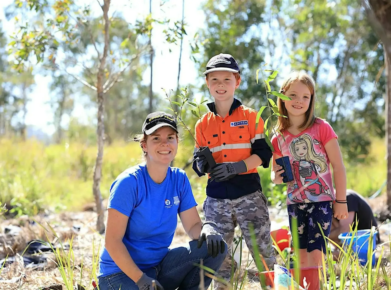 family at a planting day