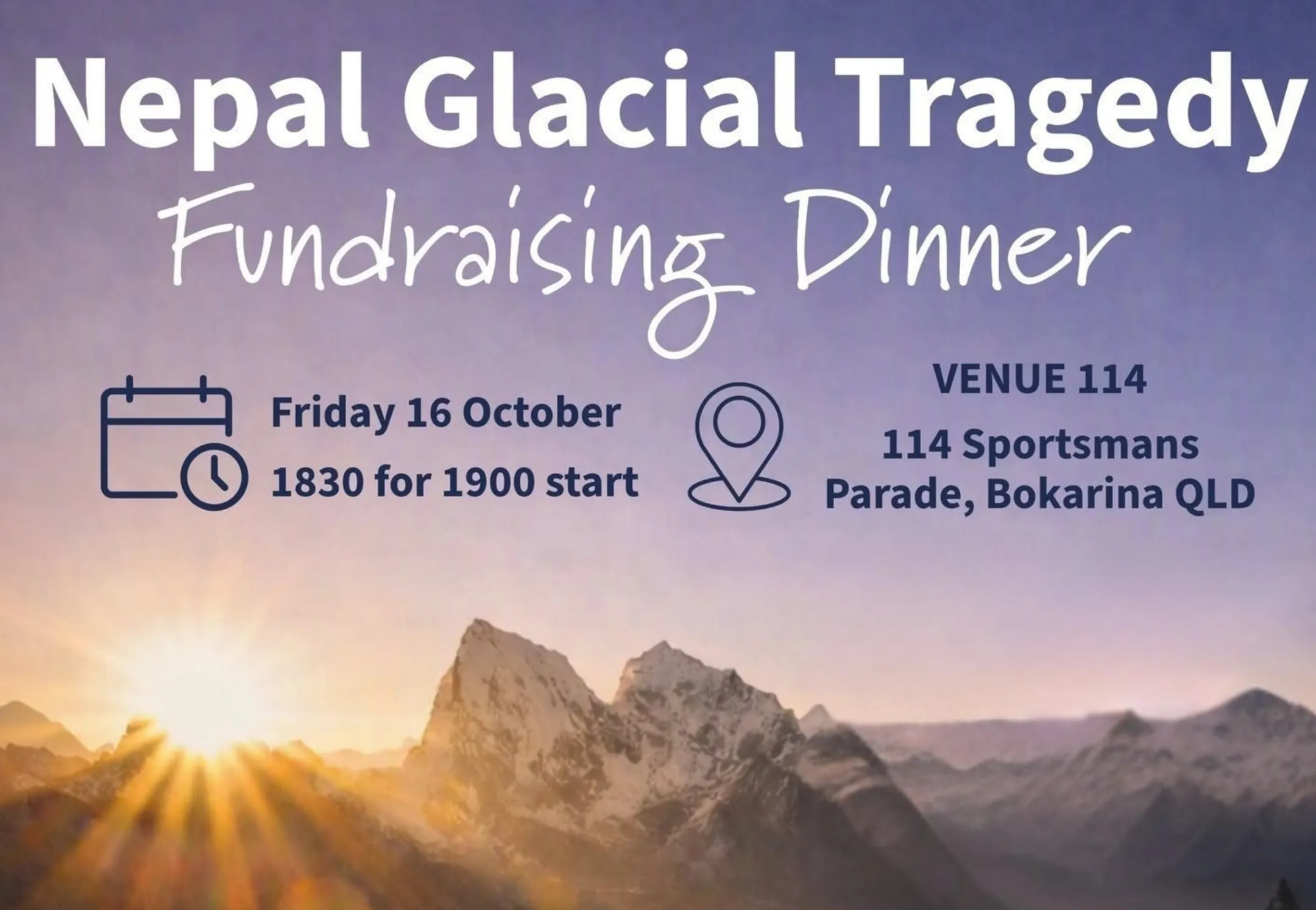 An image about Nepal Glacial Tragedy Fundraising Dinner