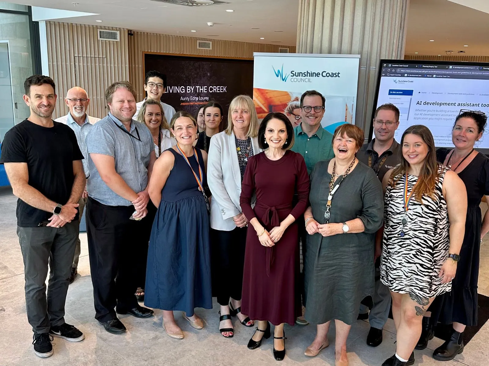 Sunshine Coast Council and MyLot team celebrating launch of AI tool