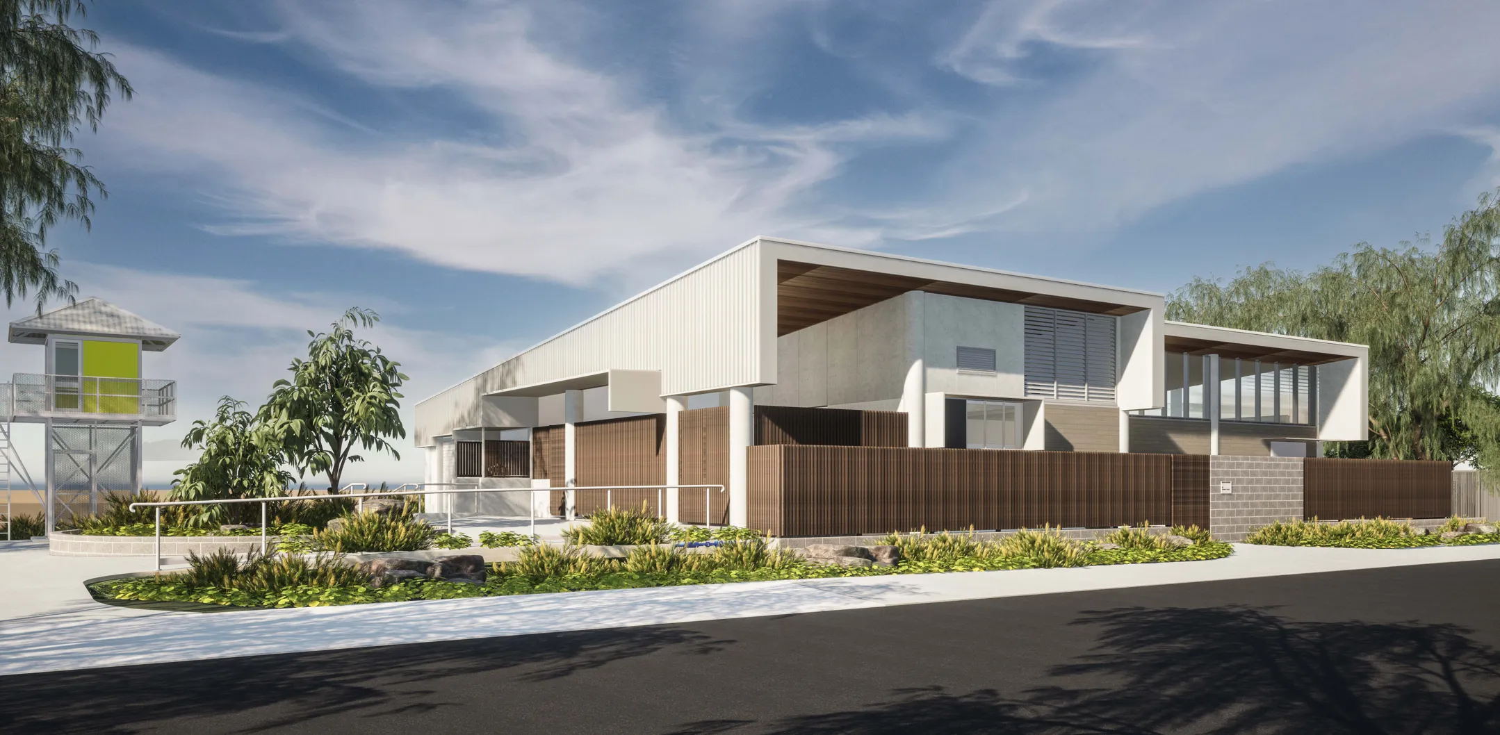 Artist's impression of the front of the new Kings Beach Surf Life Saving Facility