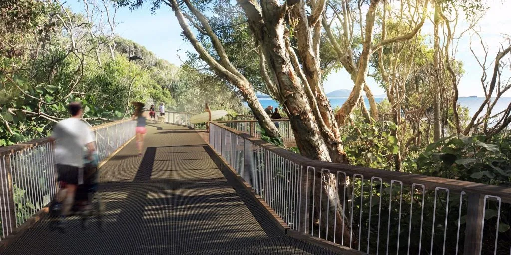 Artist impression of the proposed concept plan for the coastal pathway boardwalk