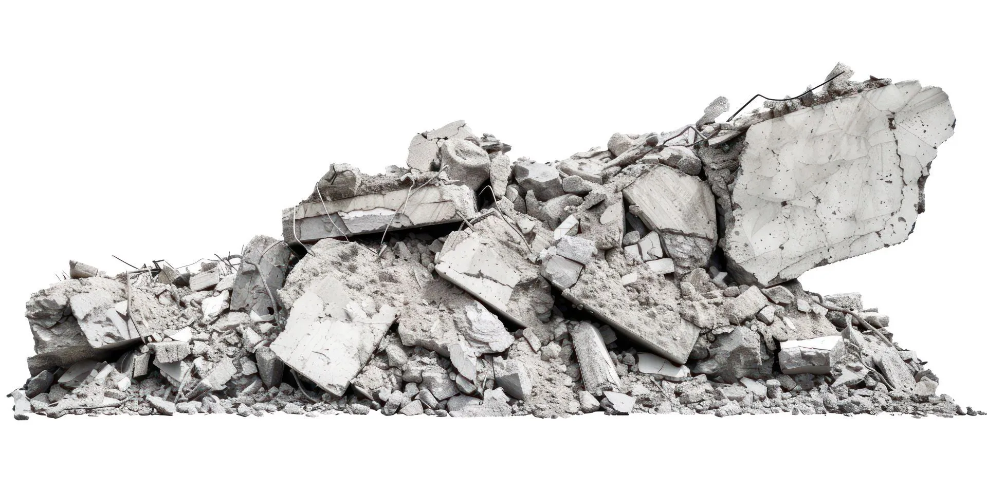 Small pile of concrete rubble