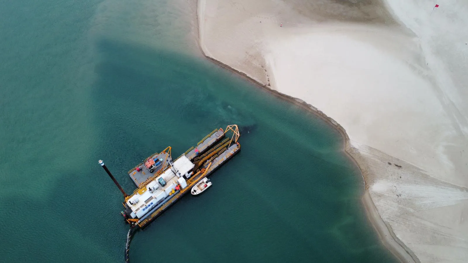 Dredge moored offshore at Maroochydore Beach
