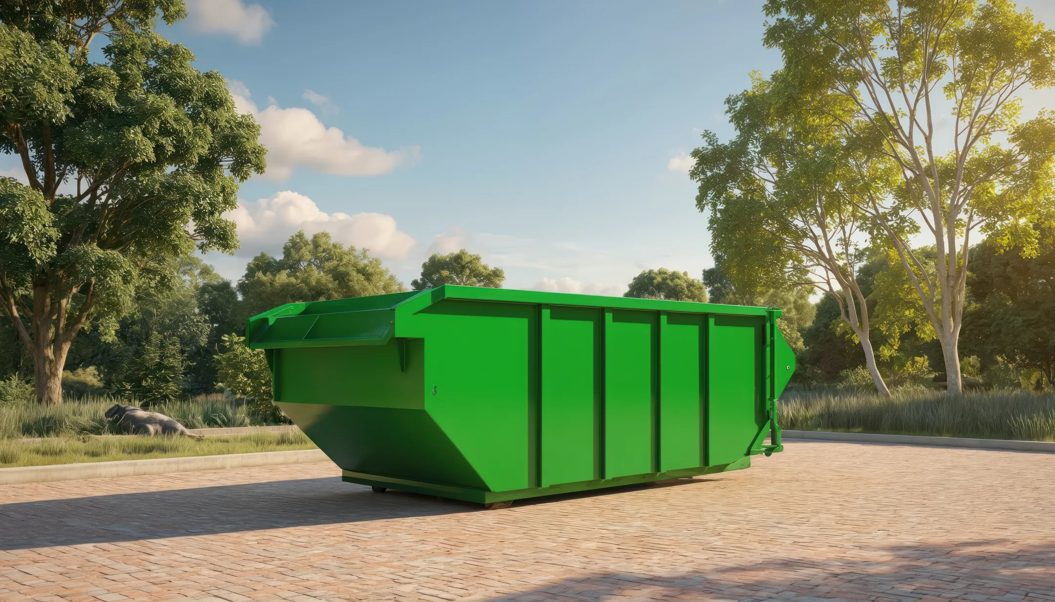 Large green bulk or skip bin