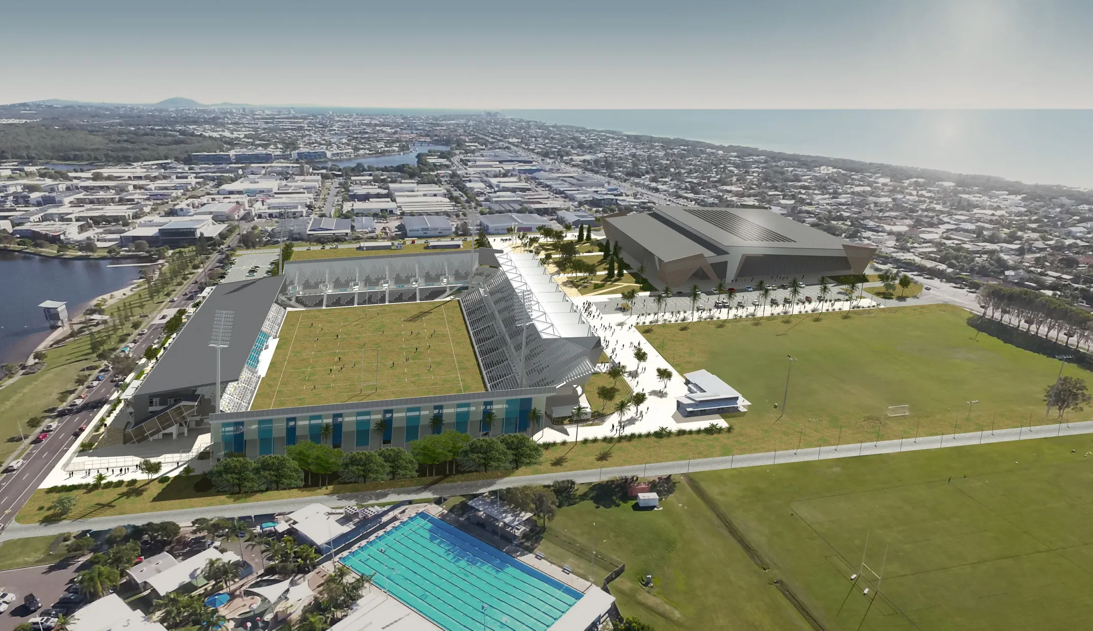 New indoor stadium concept (looking north)