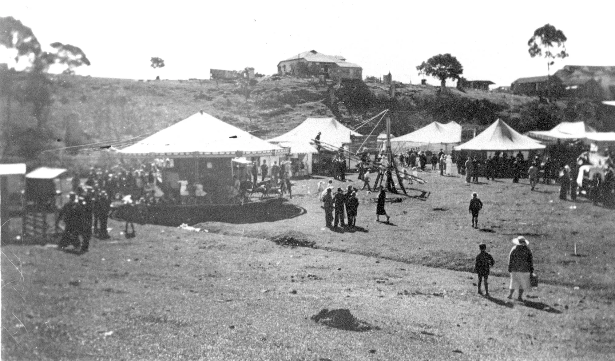 Maleny Show and side show alley next to Obi Obi Creek, Maleny, ca 1925
