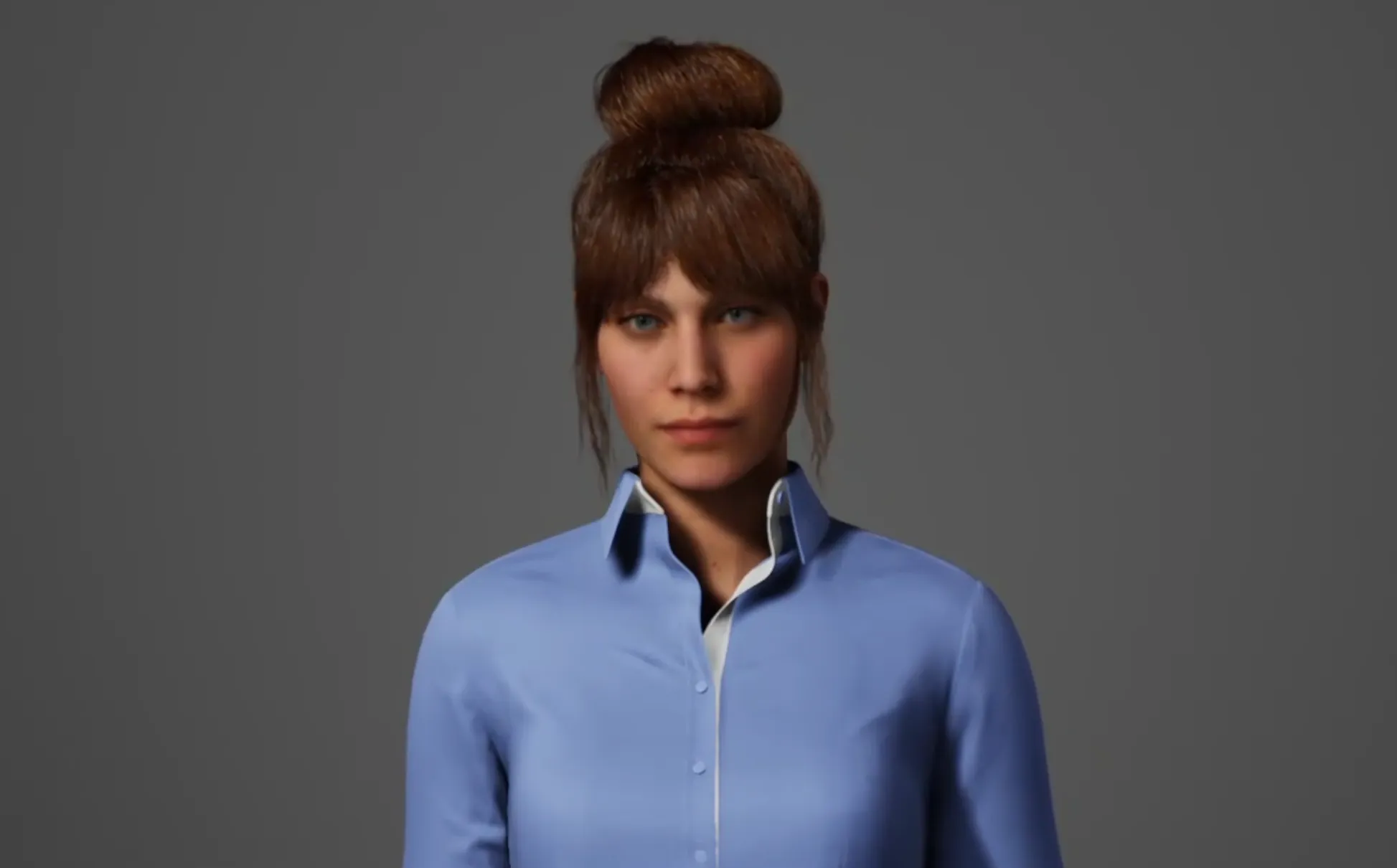 Computer-generated image of woman using artificial intelligent (AI) avatar technology