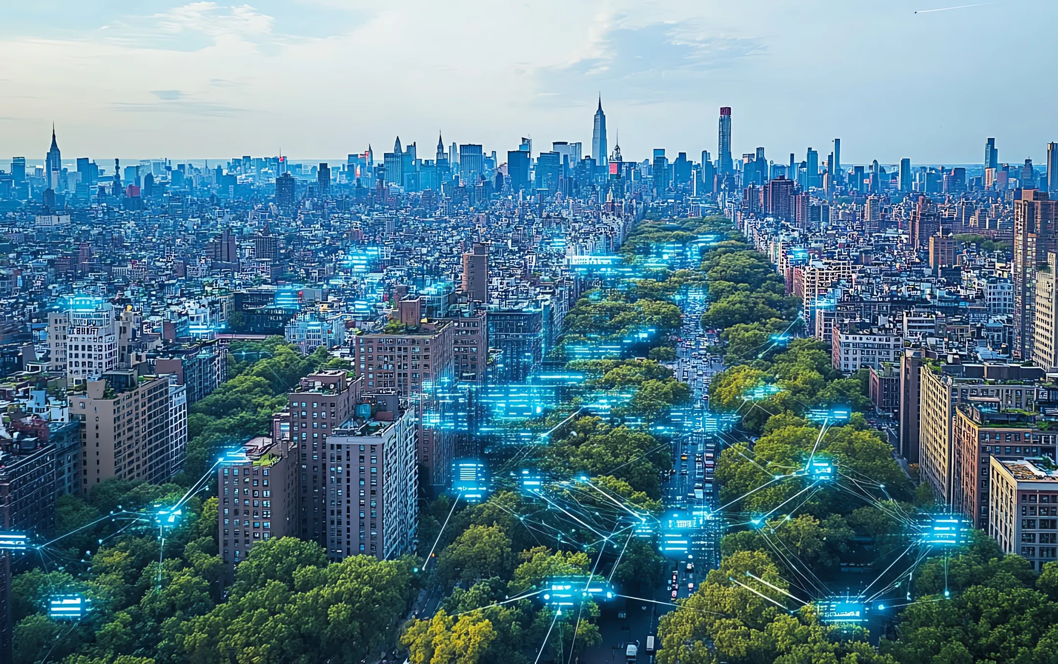 Aerial image of urban area showing connectivity