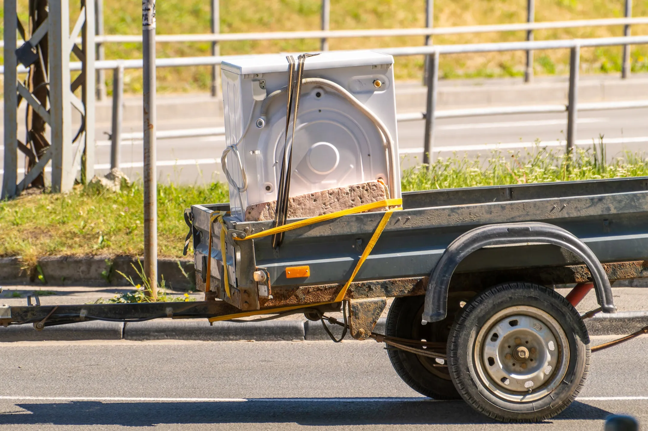 trailer with a fridge in the back