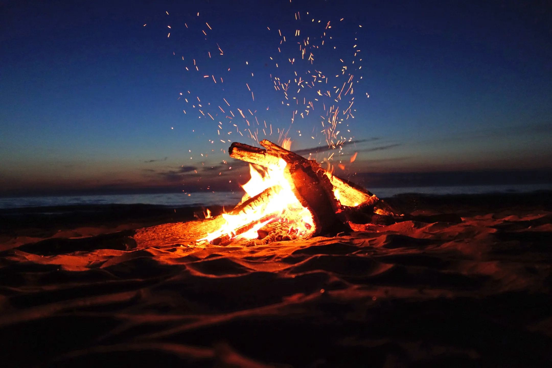 Fire on beach