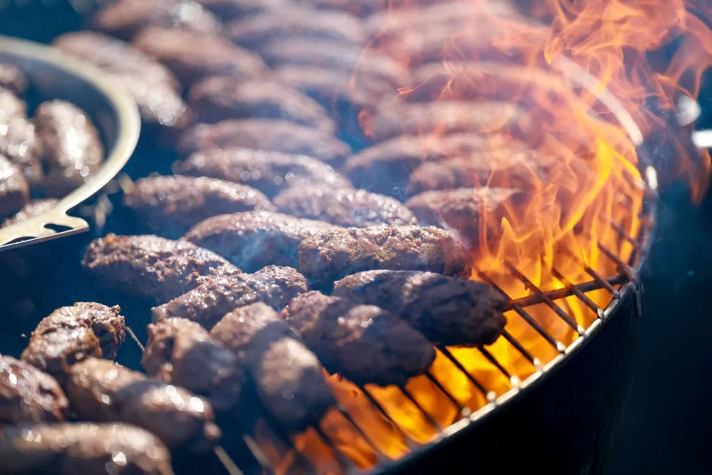Image of food being BBQd