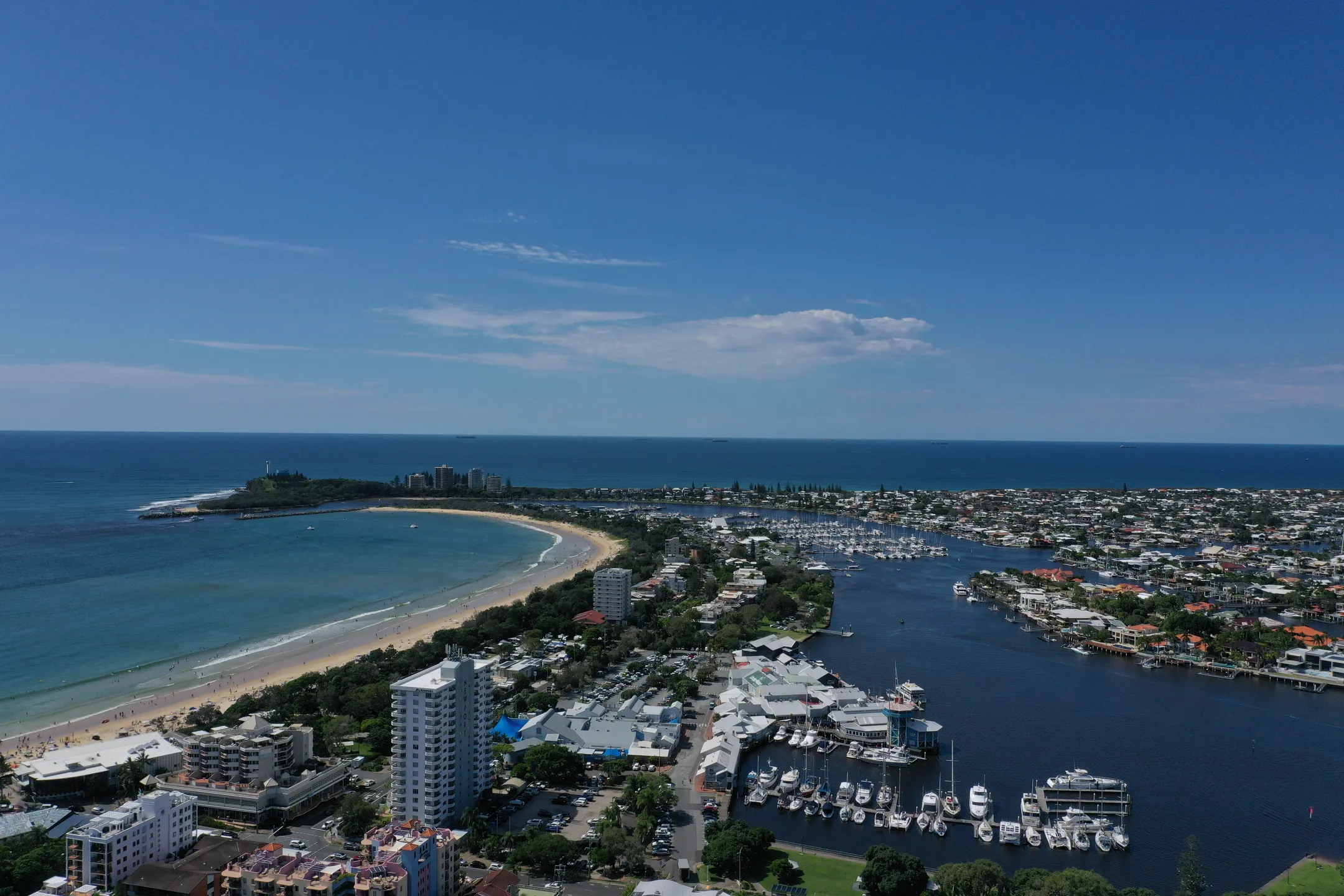 Aerial drone image of Mooloolaba