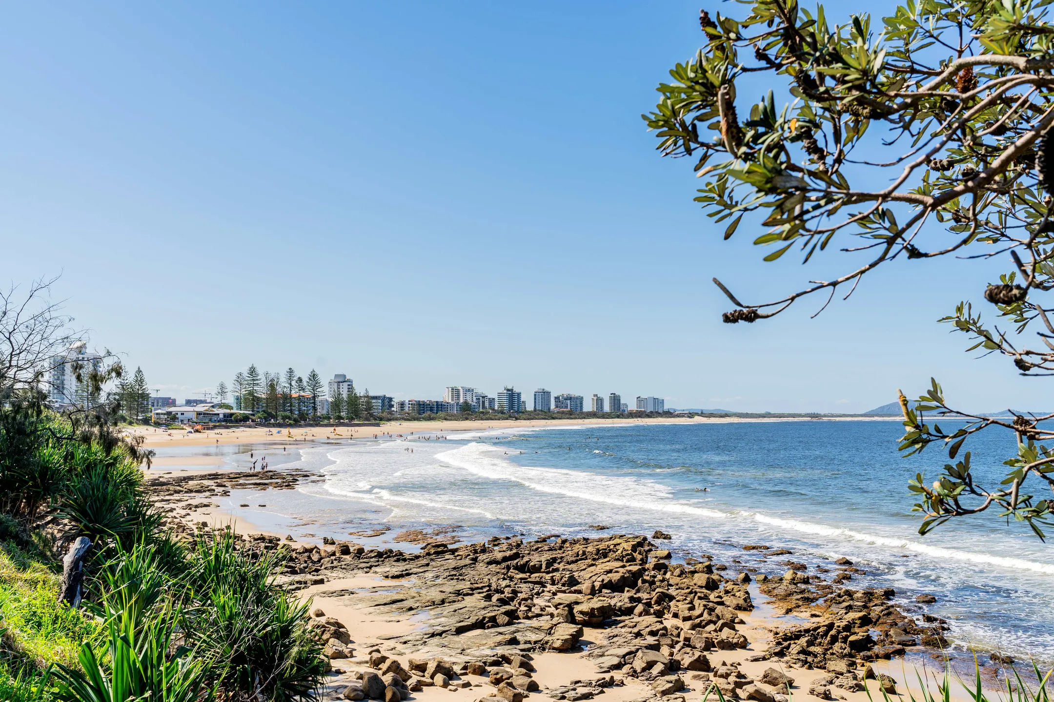 The view of Alexandra Headland and Maroochydore Beach.