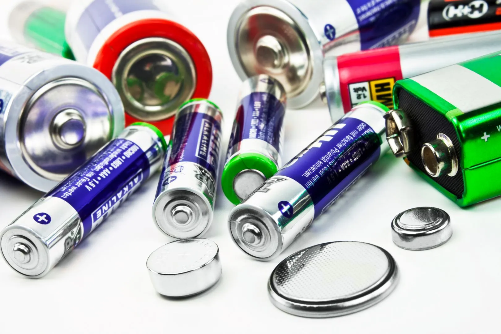 Different shapes and sizes of smaller batteries.