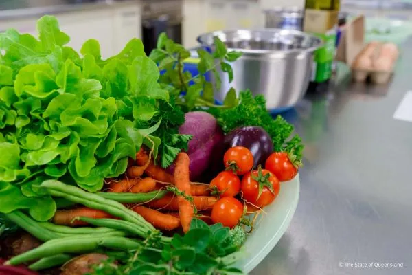 Bowl of fresh vegetables.