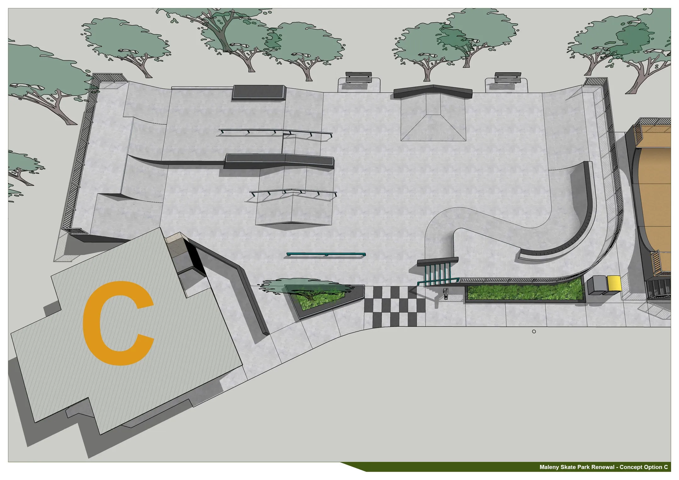 Maleny Skate Park - Option C