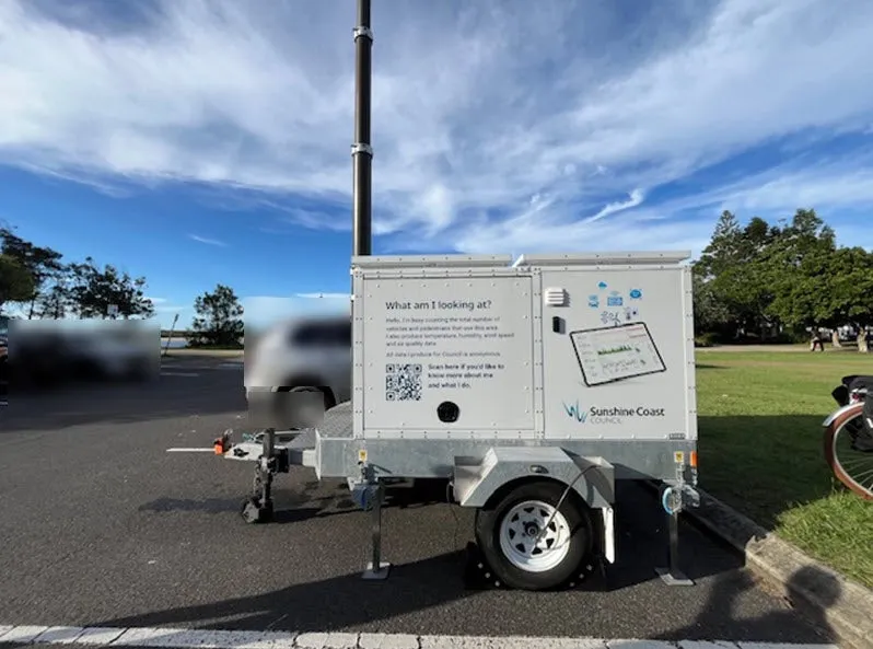 Data trailer in Cotton Tree Park