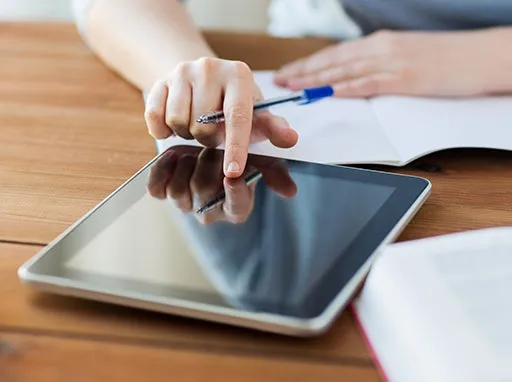 Person using a tablet.
