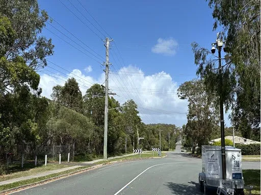 Trailer parked on side of road