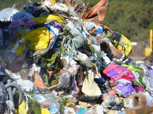 Loose rubbish at a tip.