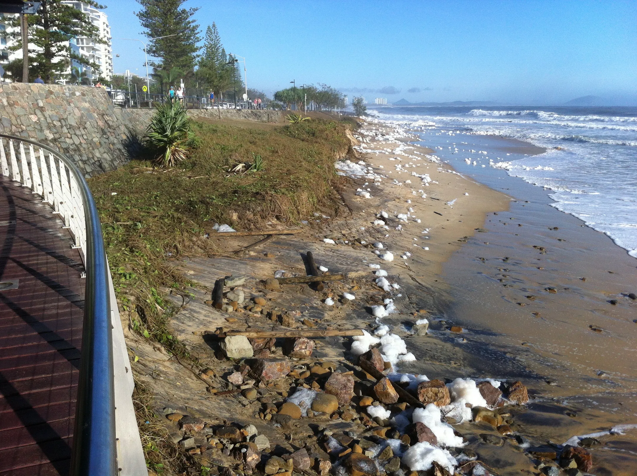Seawall damage after TC Oswald