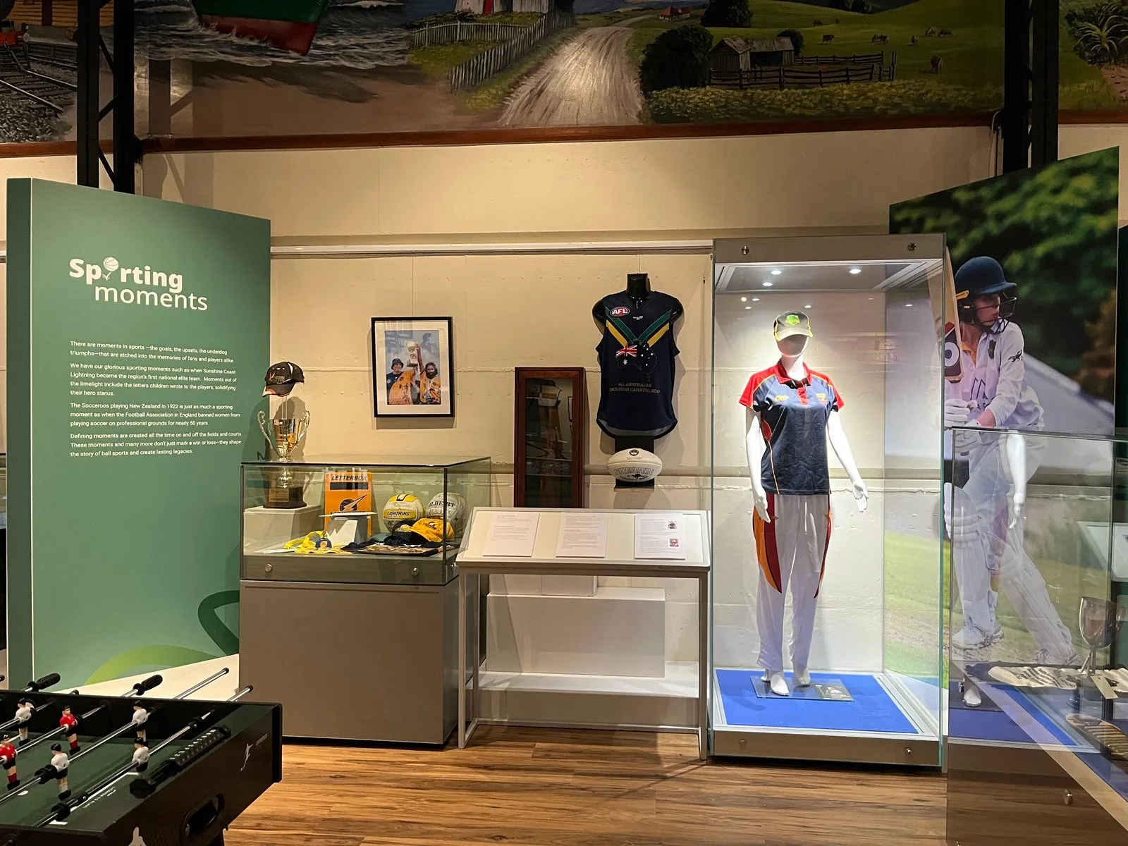 sporting memorabilia on display at landsborough museum