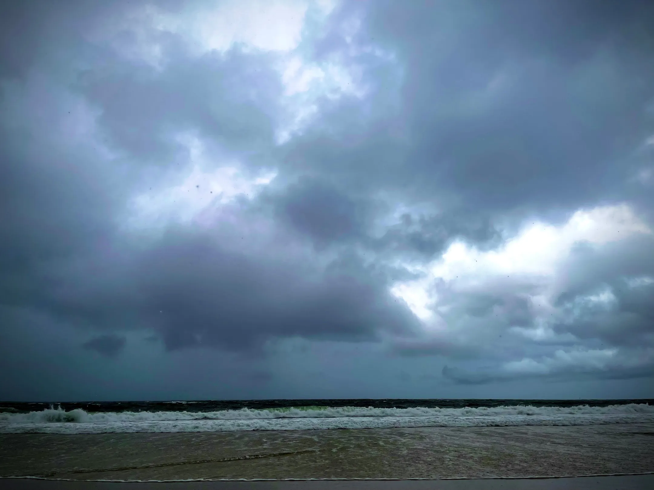 Stormy sky and sea.