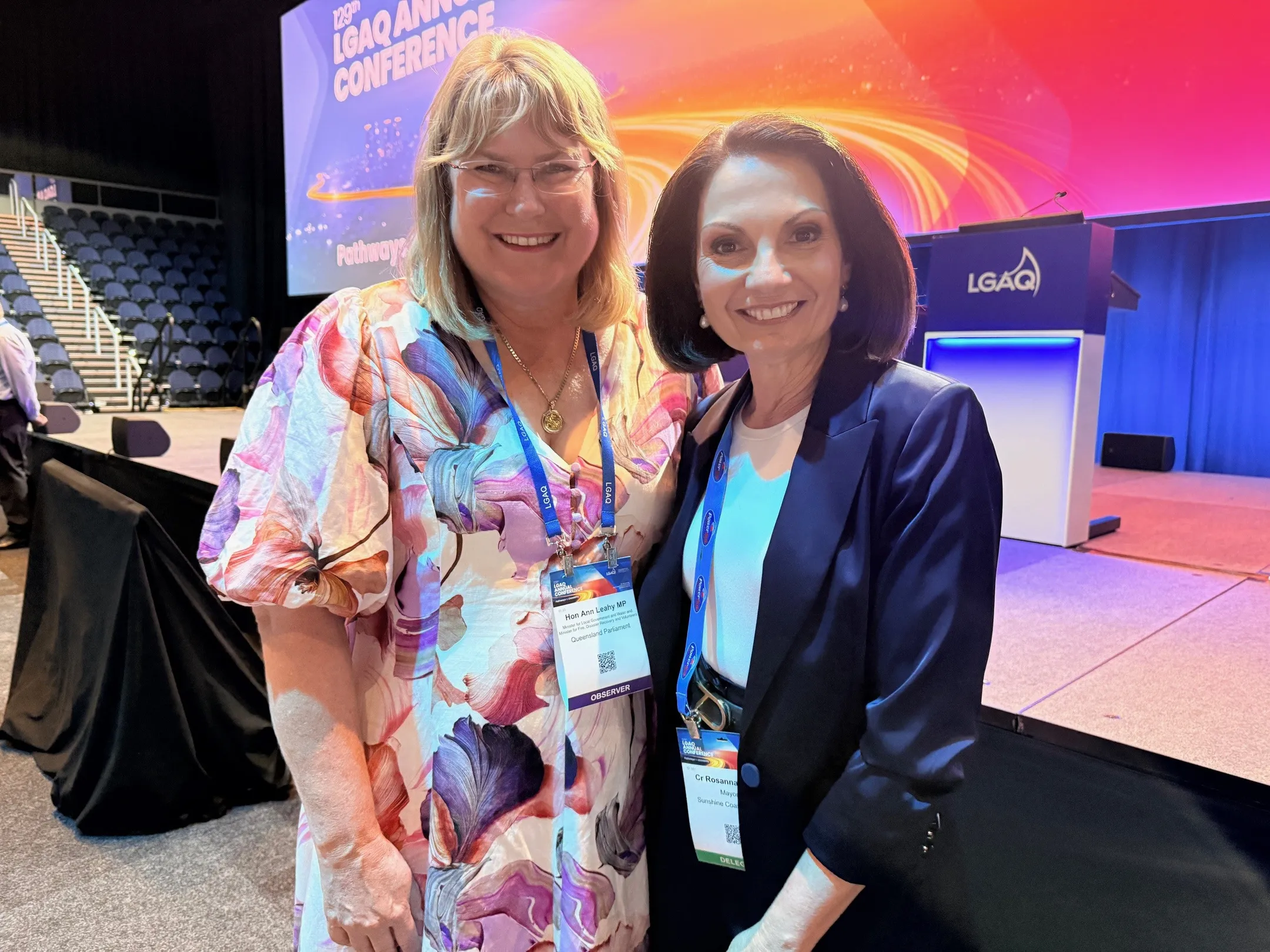 LGAQ Conference. L-R Local Government Minister Ann Leahy and Mayor Rosanna Natoli.