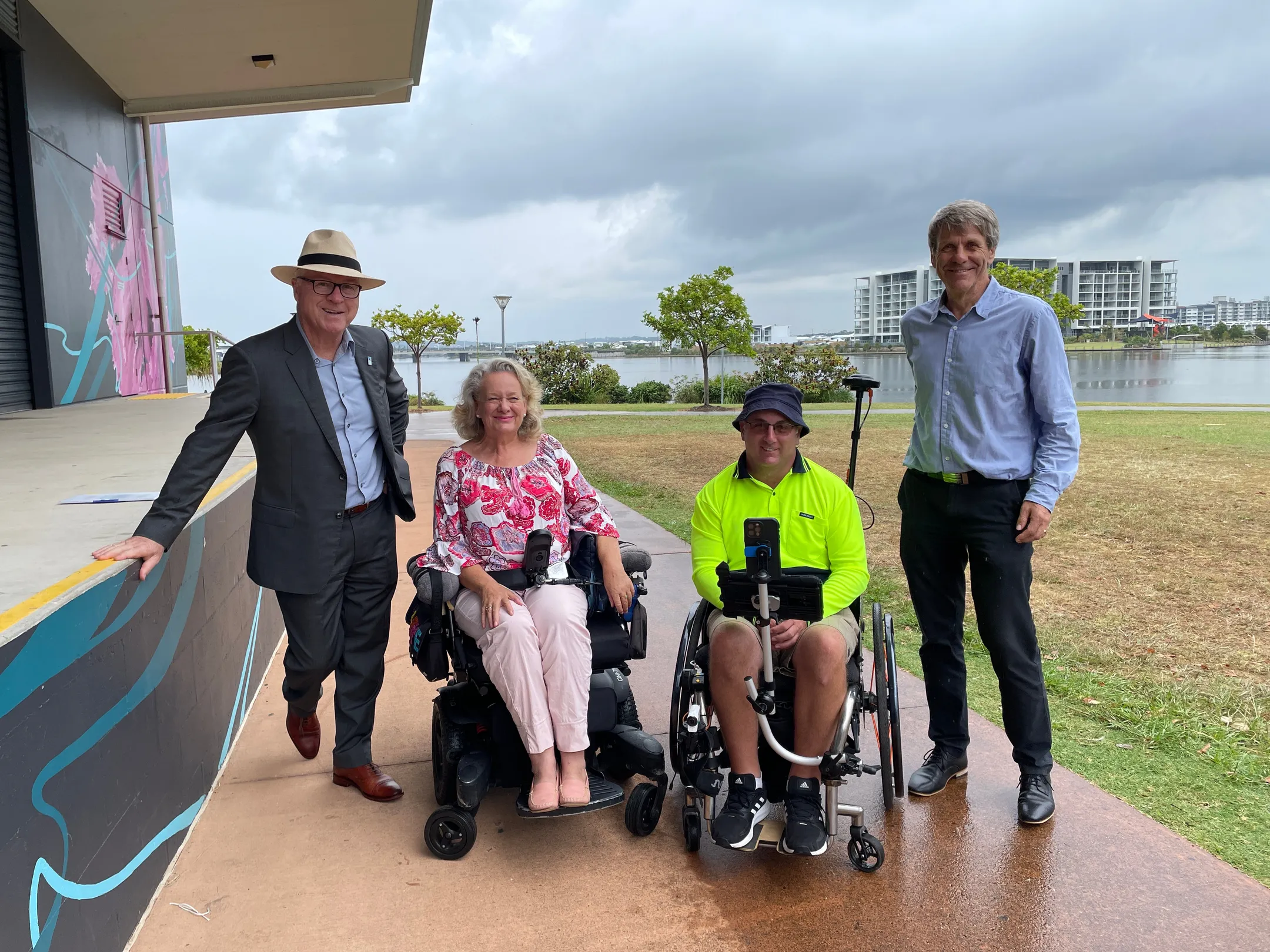 Mayor Mark Jamieson, Kay MacLean, Jason Jones and Councillor David Law at Venue 114.