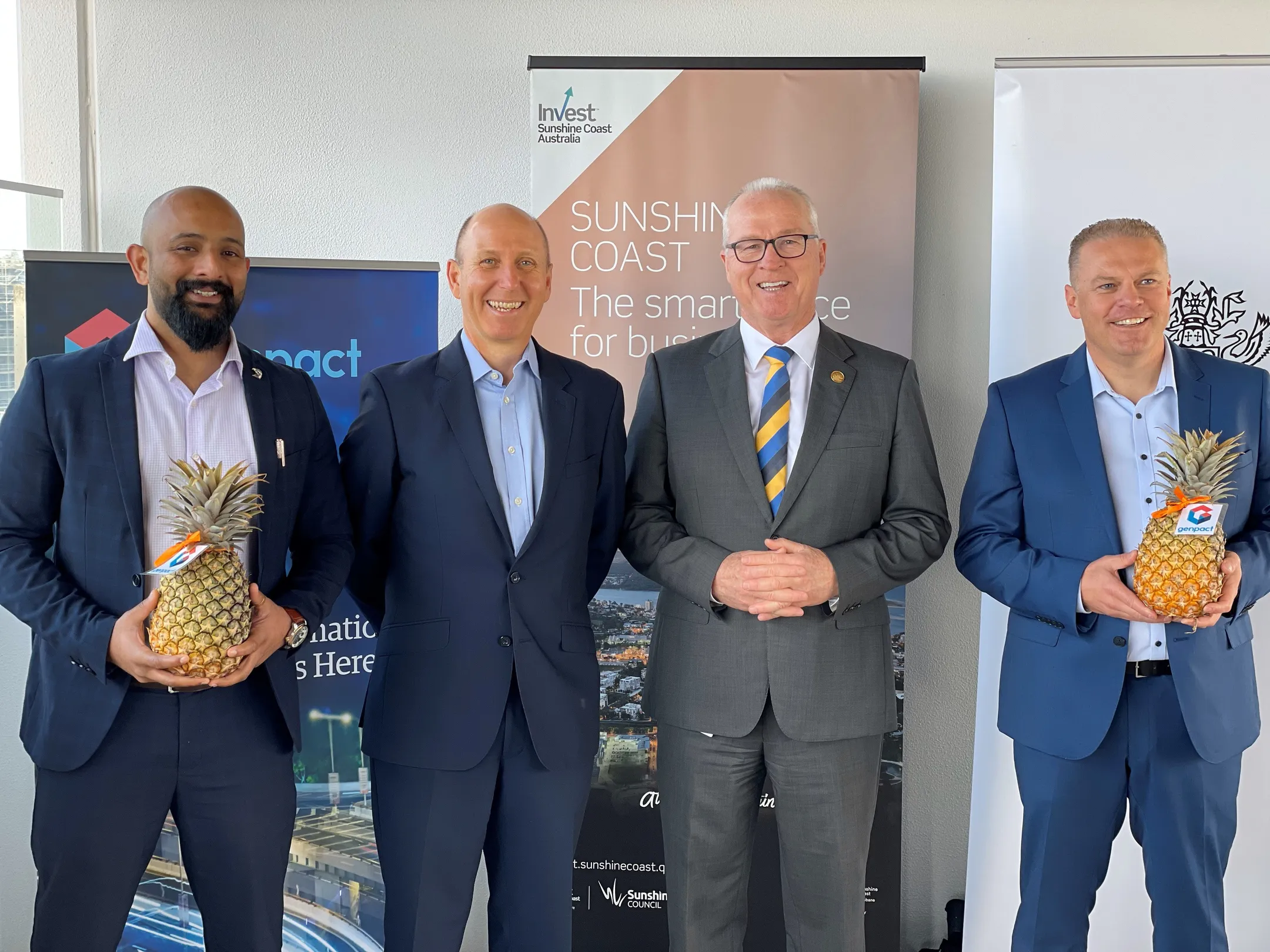 Mayor Mark Jamieson (Third right ) and Genpact.
