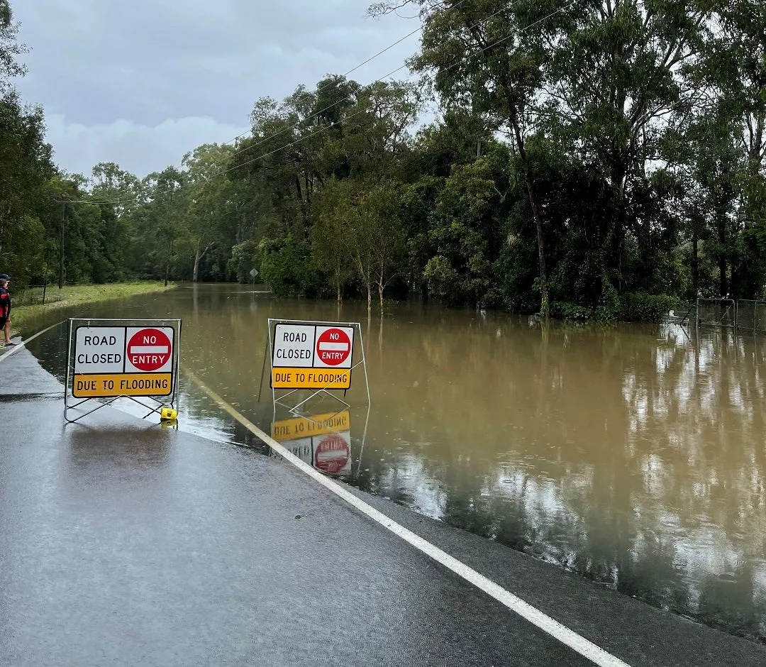 Flooding at Ballinger Rd, Buderim in February 2022.