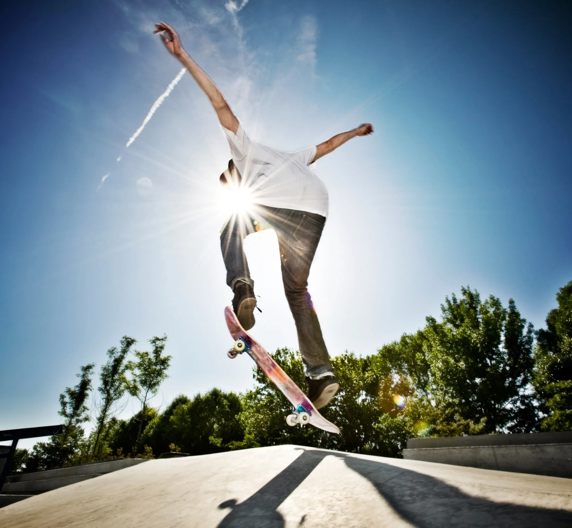 Skate boarder at local park