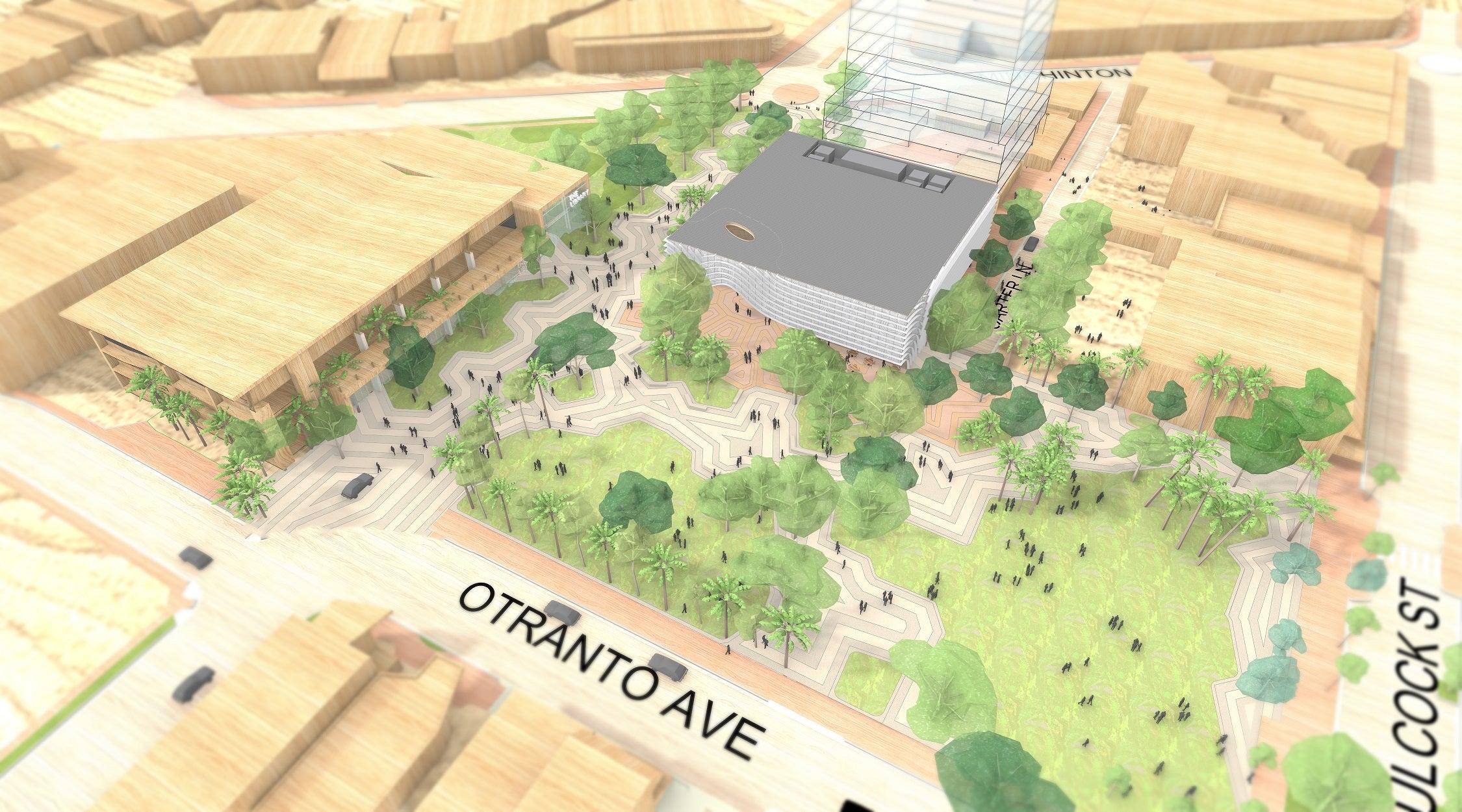 Artist impression subject to detailed design – new town square and precinct overview