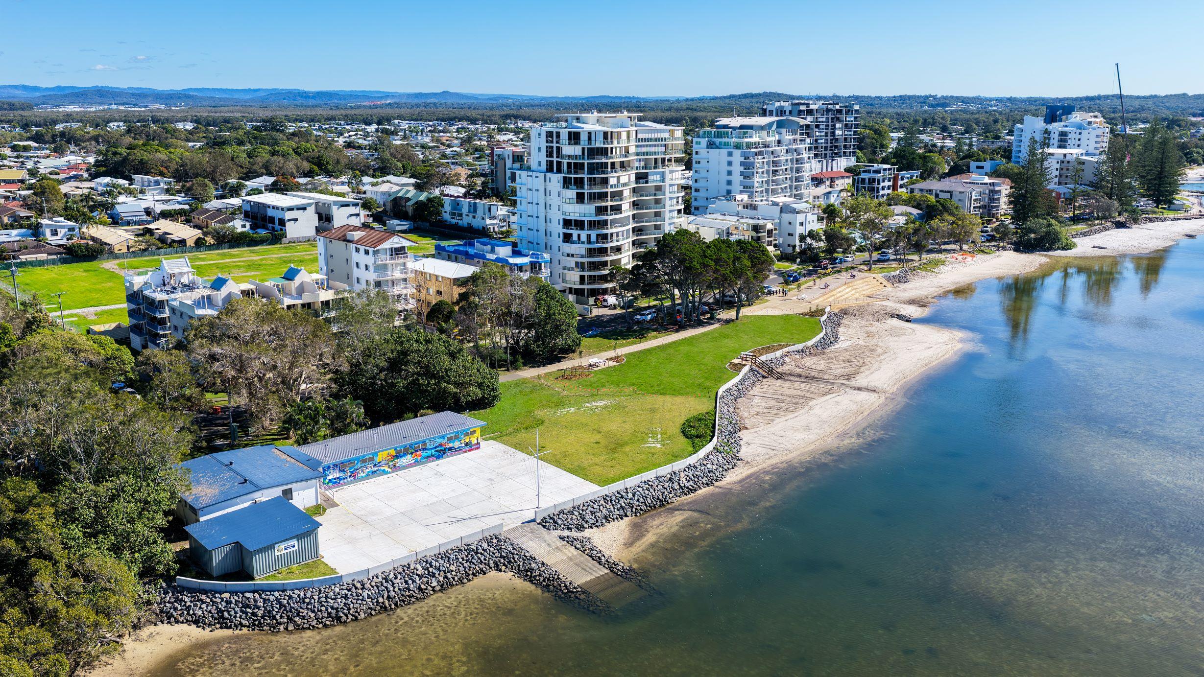 TS Onslow seawall renewal completed June 2026 - aerial view