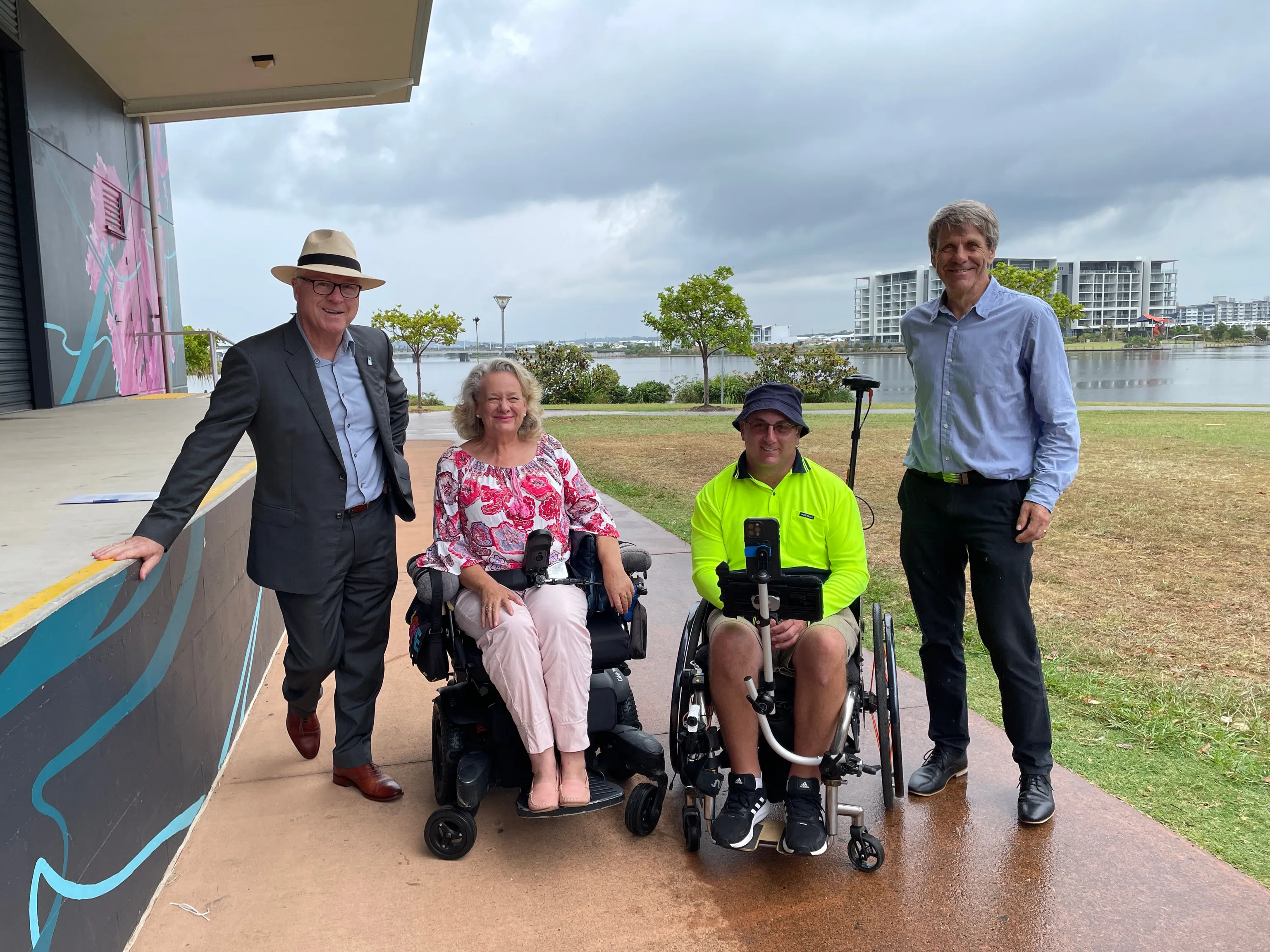 Mayor Mark Jamieson, Kay MacLean, Jason Jones and Councillor David Law at Venue 114.