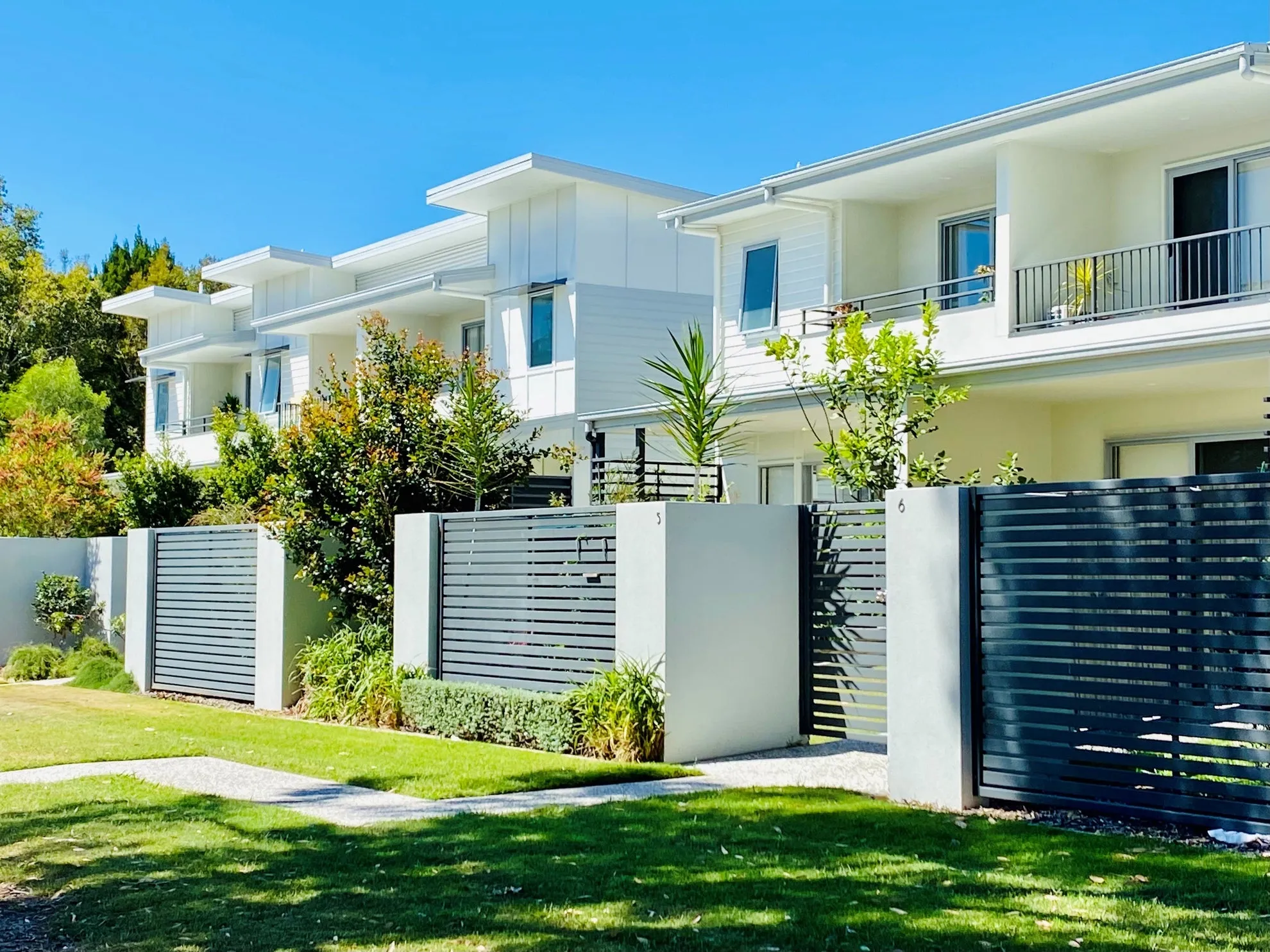 Row of houses on the Sunshine Coast.