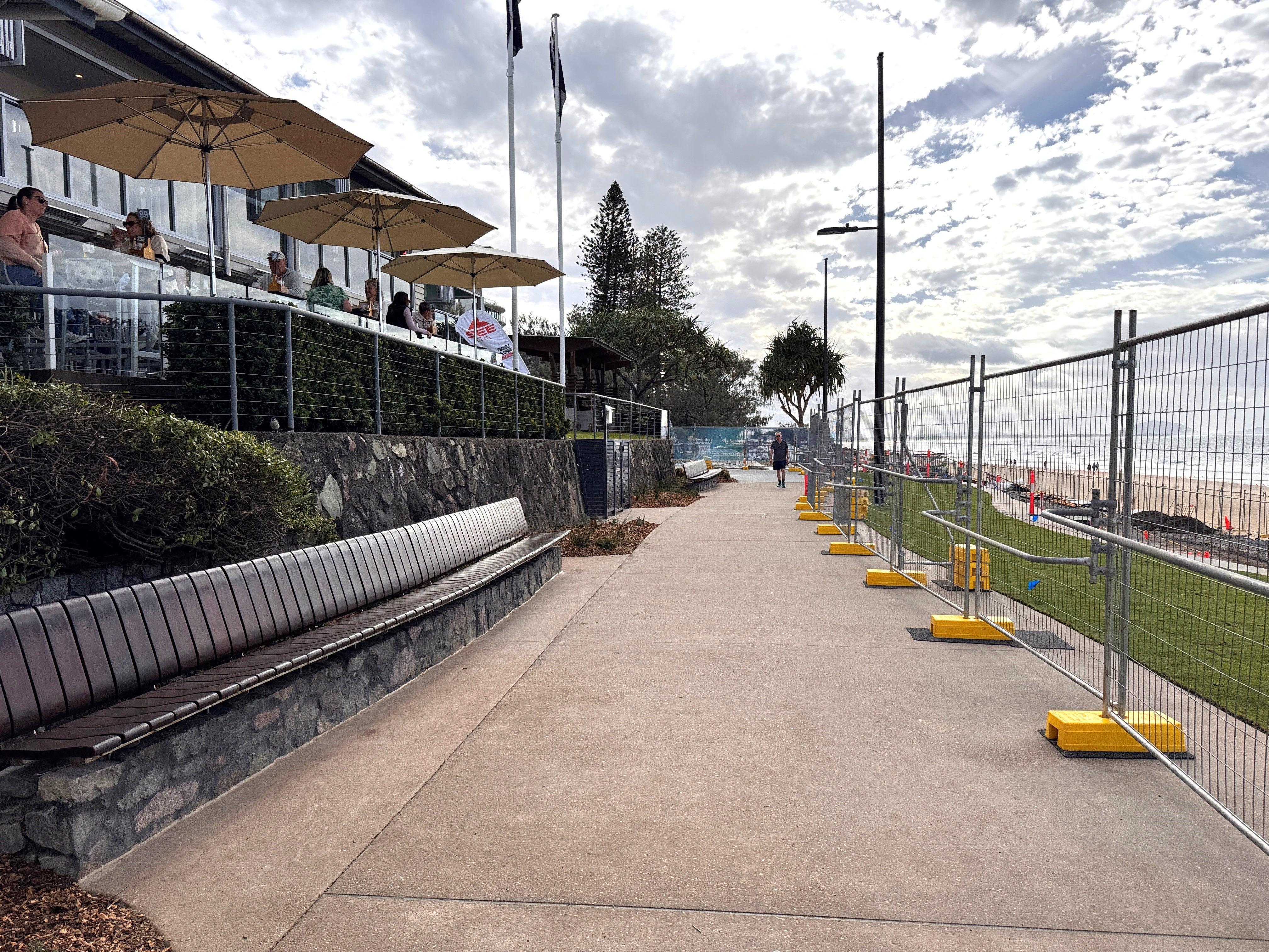 New 4m wide pathway open in front of the Surf Club.