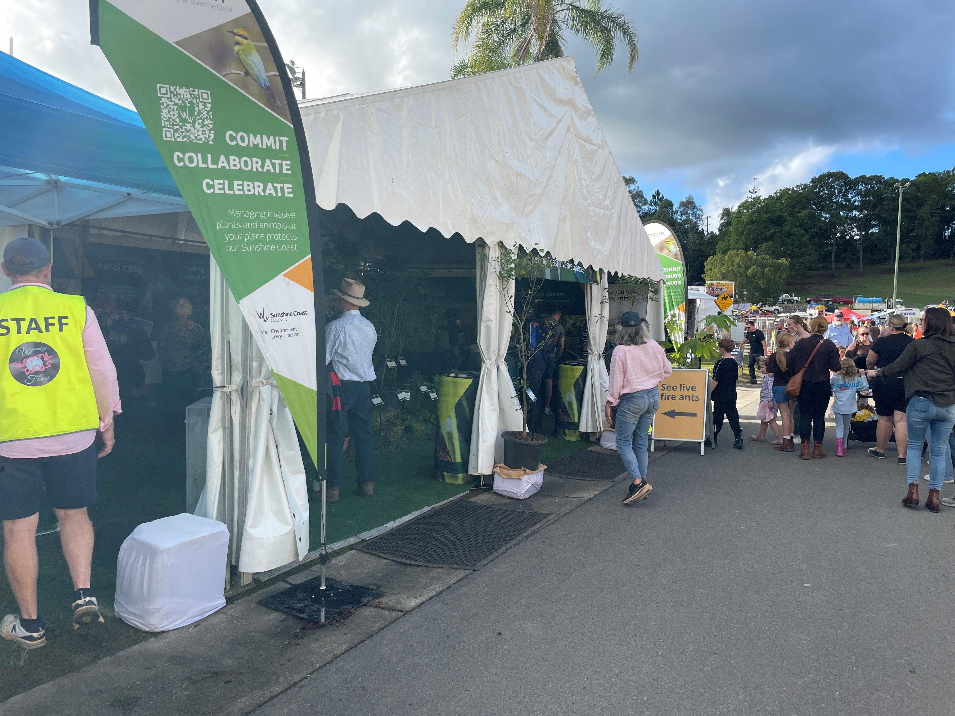 Outside view of Biosecurity education booth at Nambour Show