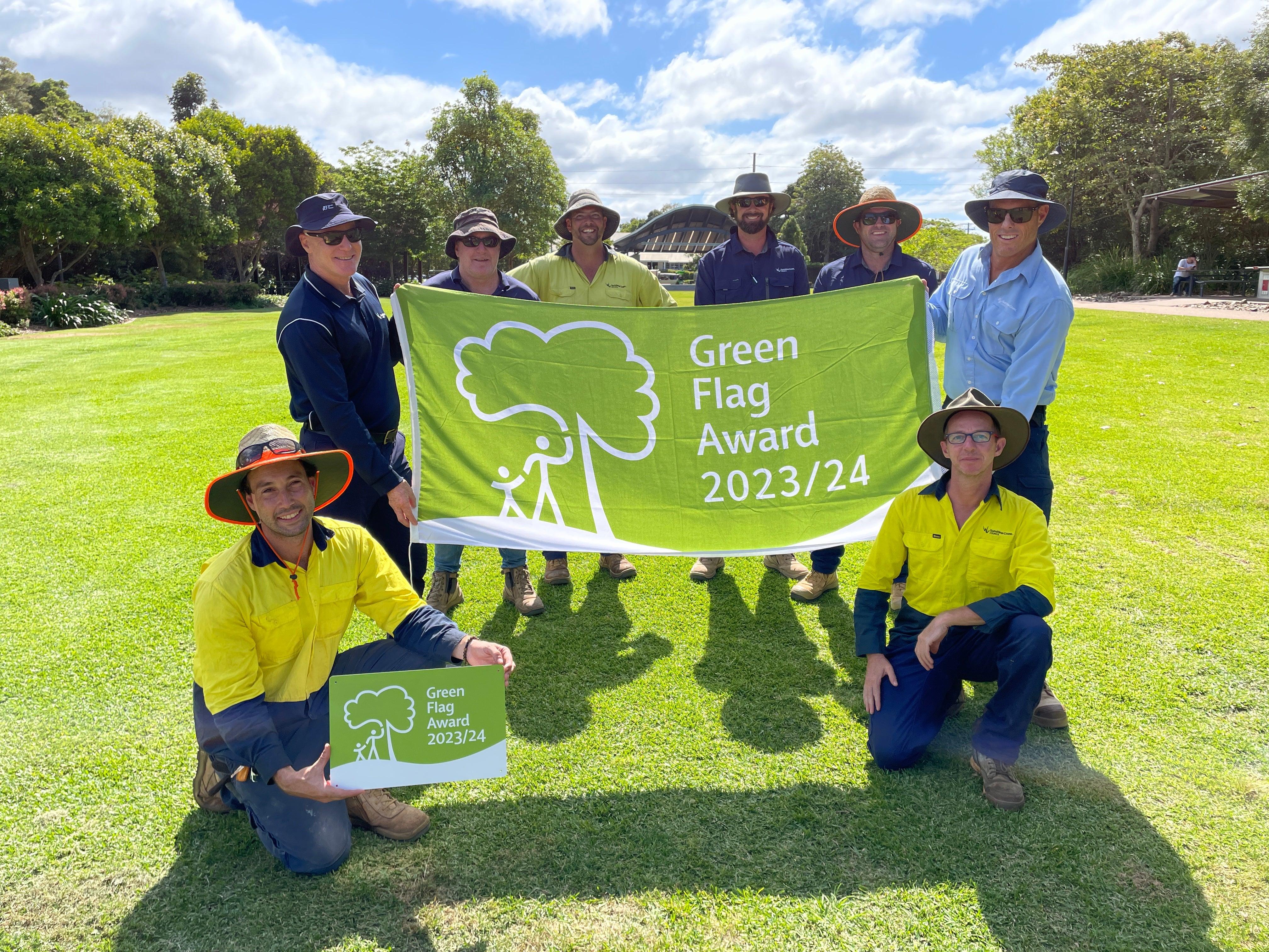 Parks and Gardens team with Green Flag Award.