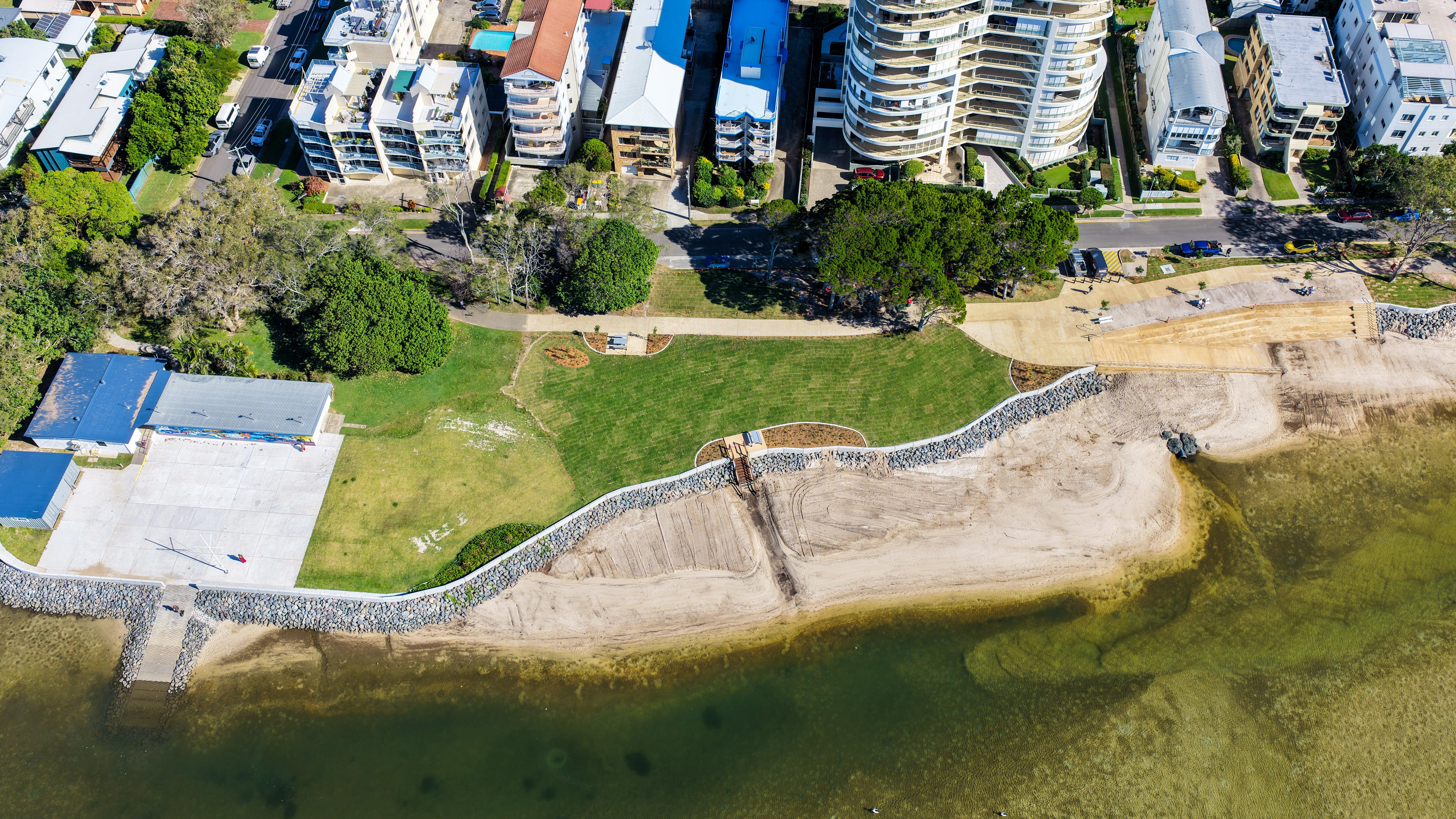 TS Onslow seawall renewal completed June 2026 - aerial view